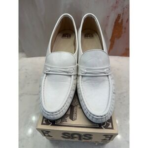 SAS Easier Tripad Slip On Loafers White Womens‎ Sz 10M Leather Comfort